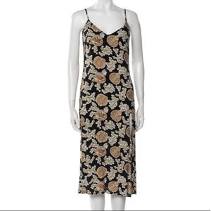 Reformation Floral Print Midi Length Dress